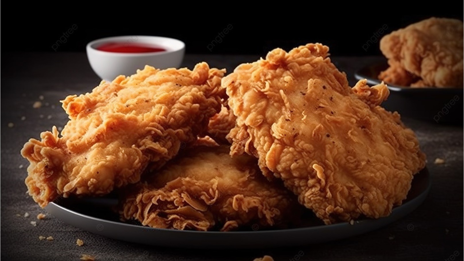 pngtree-fried-chicken-on-a-black-plate-with-sauce-image_2912073